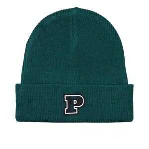 New PINK VICTORIAS SECRET Rib Knit Dark Green Hat